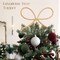 Christmas Decor - Gold Glass Rhinestone Bow Tree Topper(Gold)
